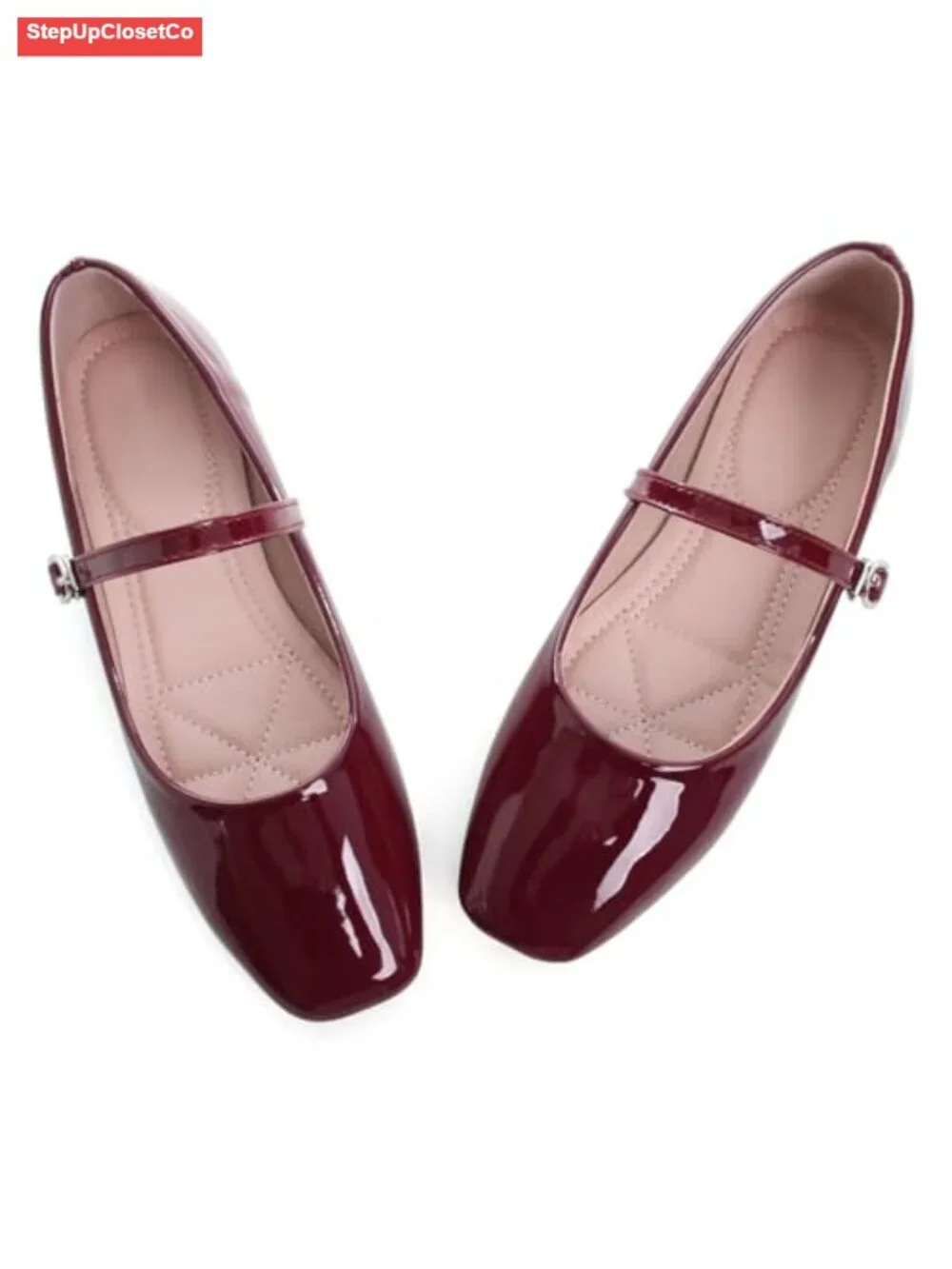 Classic Mary Jane Ballet Flats Adjustable Ankle Strap Slip On PU Shoes Women